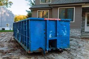blue metal dumpster